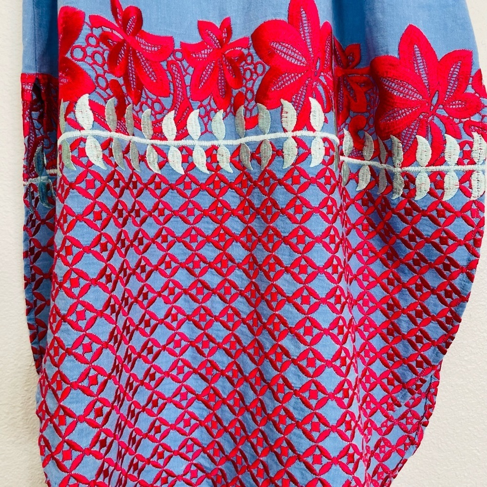ANTHROPOLOGIE | Red Carter Palisades Embroidered Midi Dress Size M - Picture 7 of 13